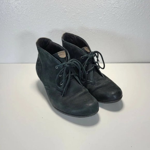 Cobb Hill CBD15ST Aria Ankle Black Leather Chukka Booties Boots Women's US 6 M - Picture 1 of 7